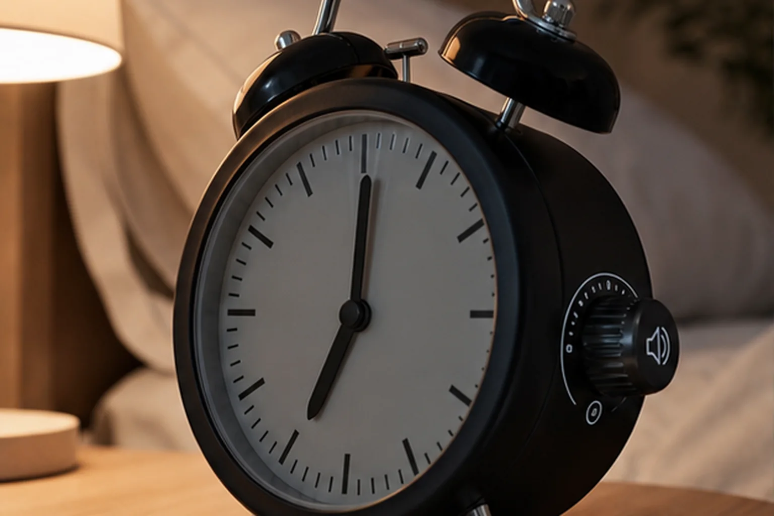 Extra-loud twin-bell alarm clock with an adjustable volume control