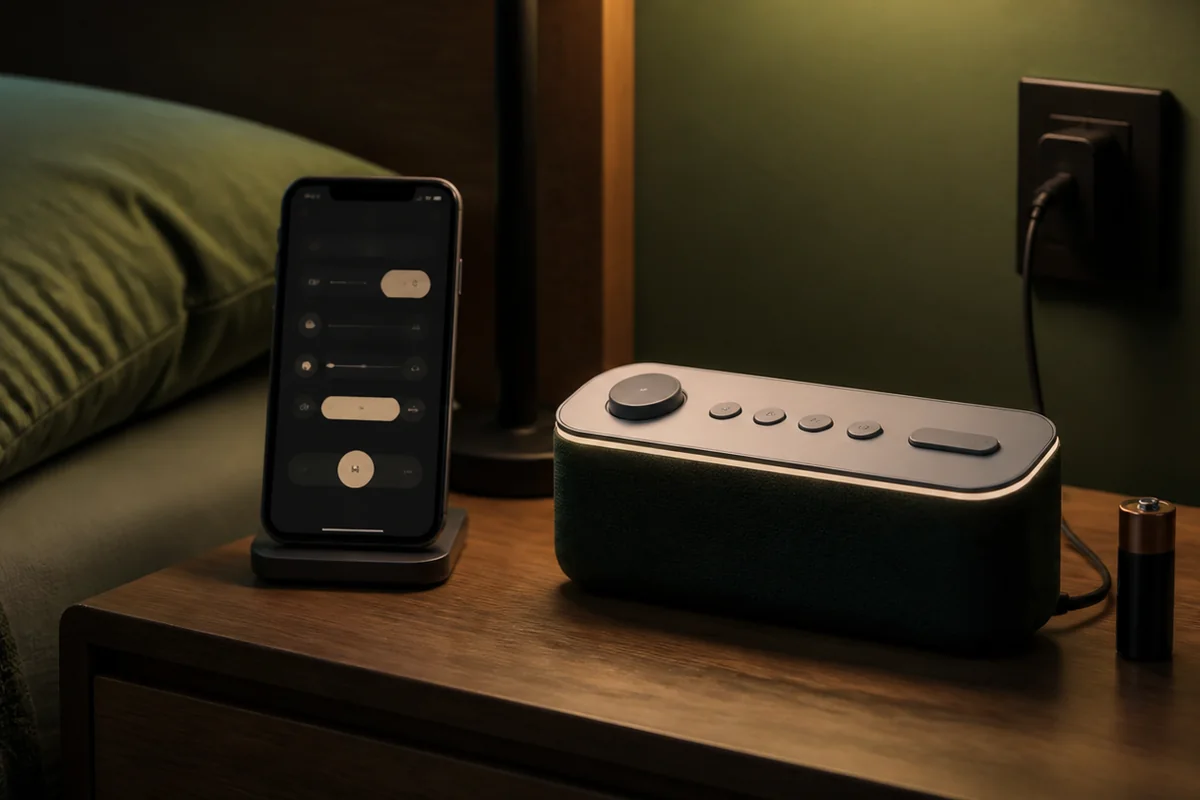 Smartphone alarm compared with a dedicated bedside clock and separate backup path