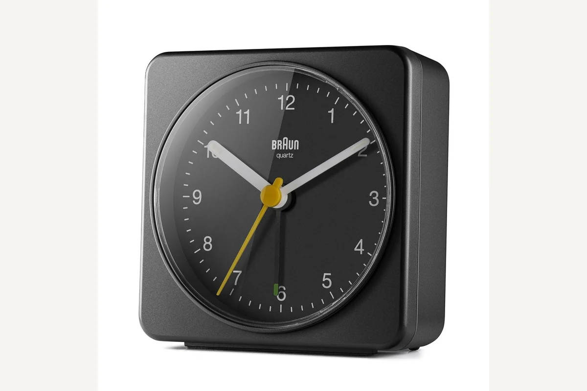 Braun BC03 shown for Analog Alarm Clocks: Simple Controls, Real Night Trade-Offs