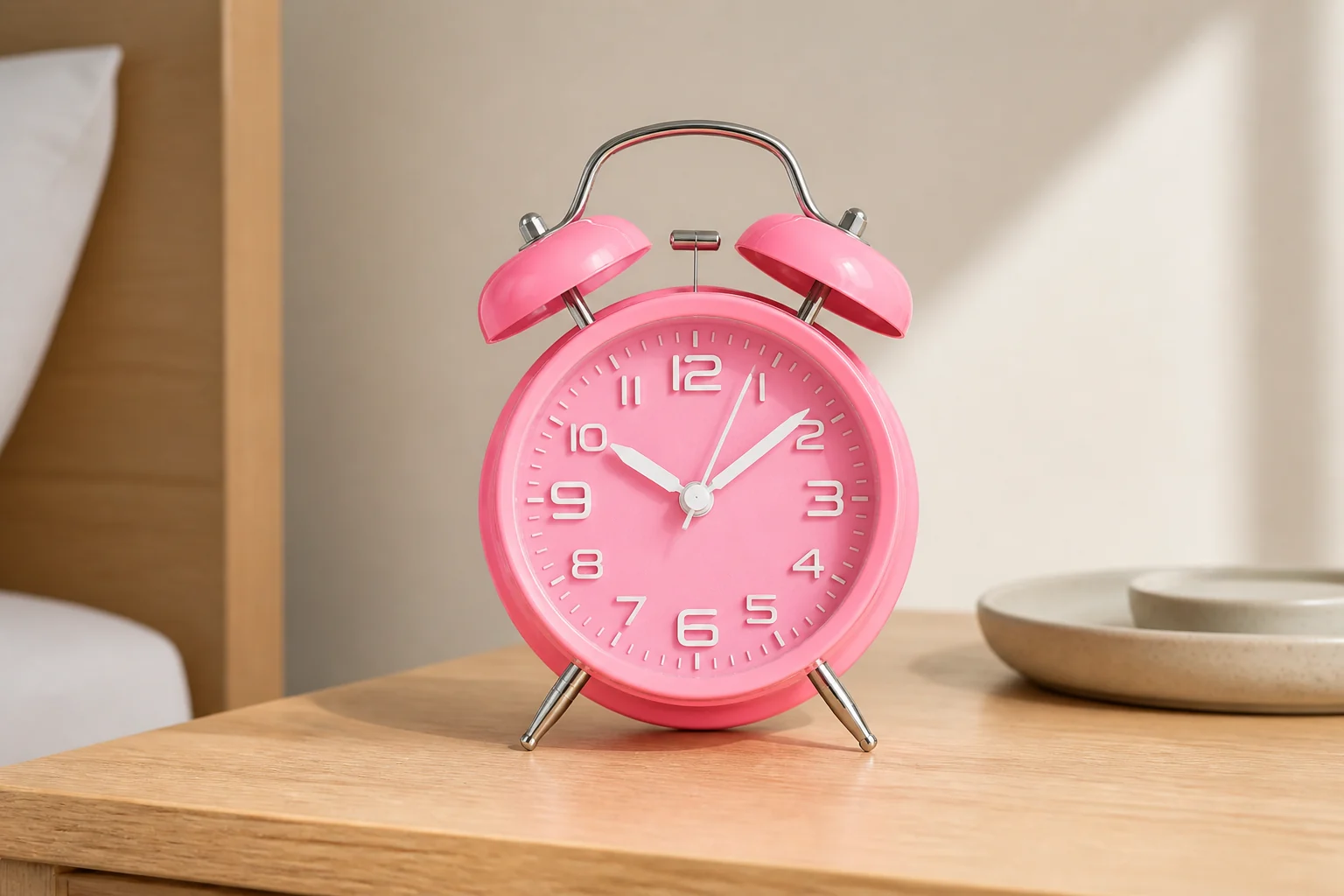 Peakeep MHP3122 twin-bell alarm clock in a clean bedside product view