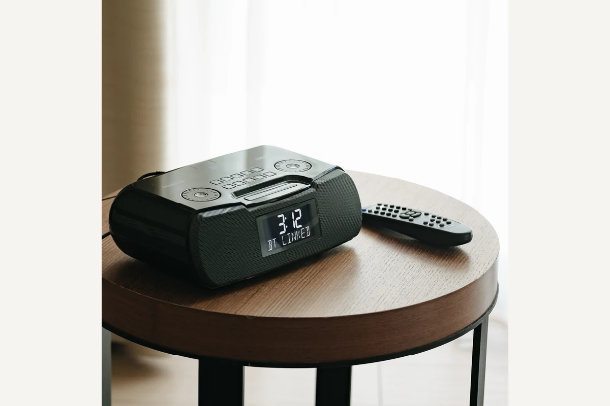 Sangean RCR-20 shown for Alarm Clocks with USB or Wireless Charging