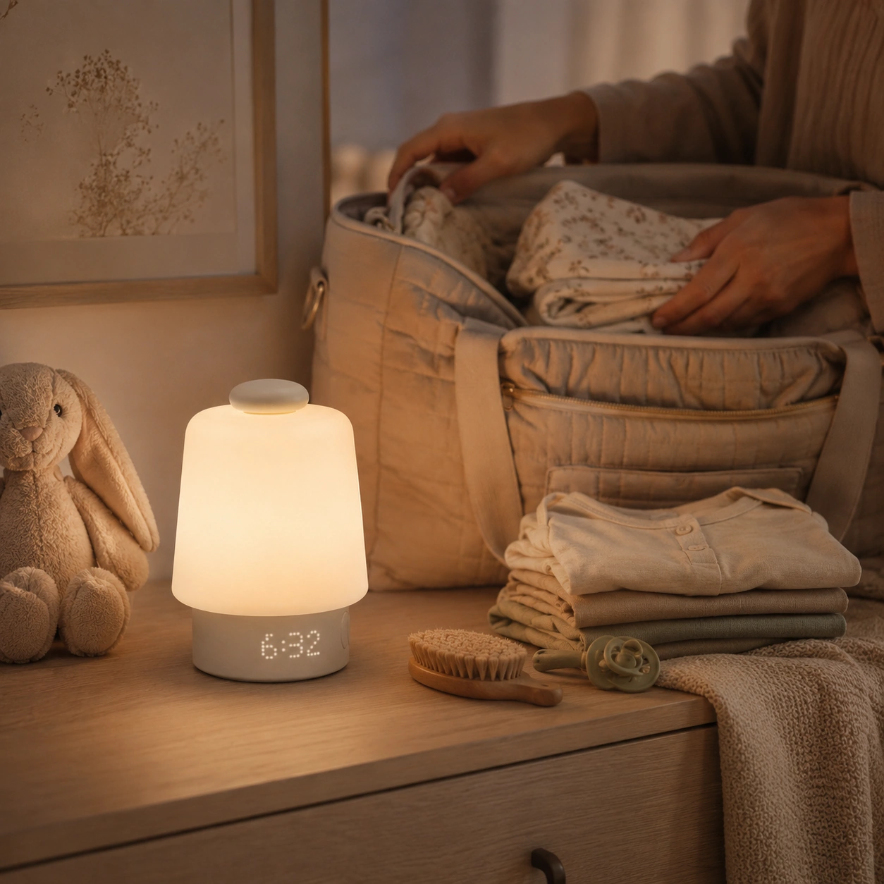 Hatch Baby Time-to-Rise light cue during a calm nursery routine
