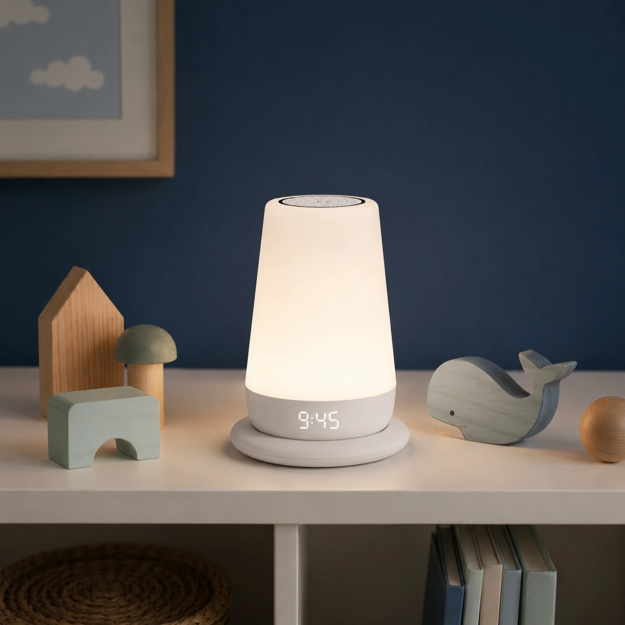Hatch Rest+ 2nd Gen on a kids room shelf