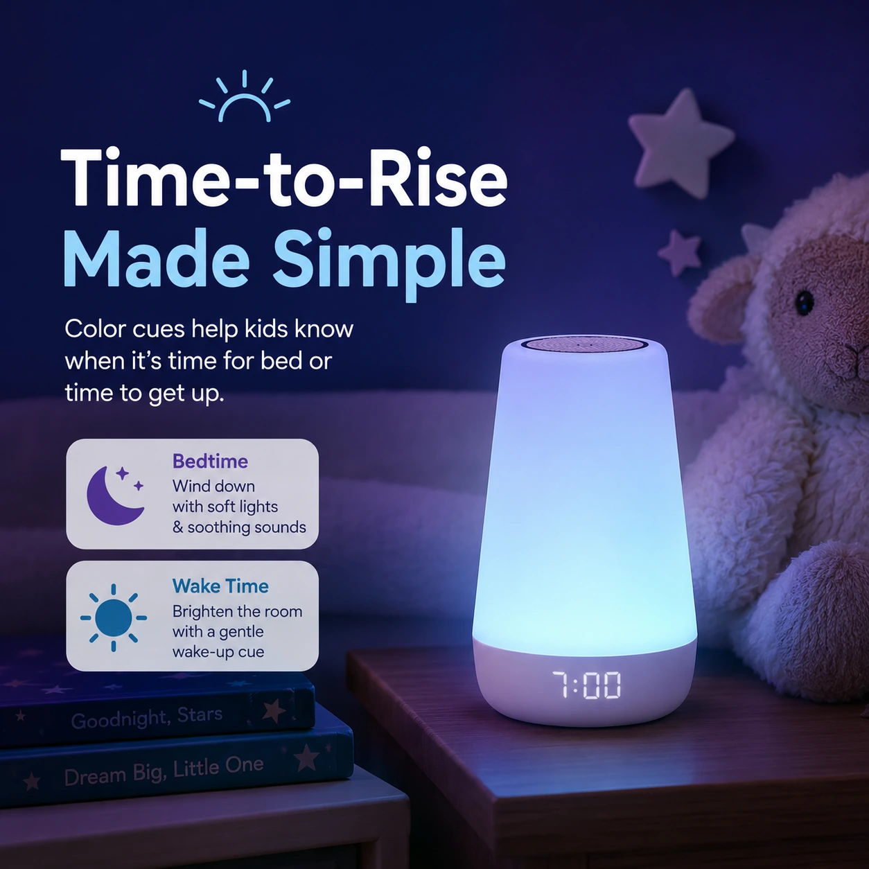 Hatch Rest+ 2nd Gen Time-to-Rise color cue for children