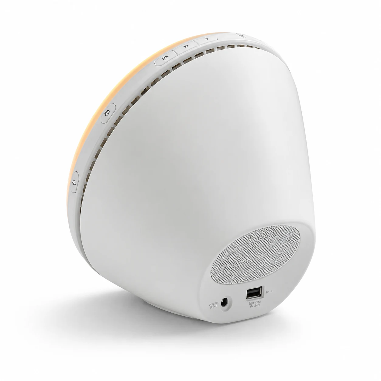 Rear view of the Philips SmartSleep HF3520/60 showing speaker grille and ports