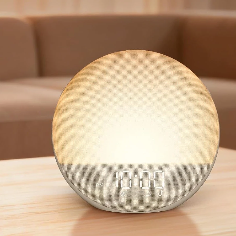 Odokee H03 Putty wake-up light on a clean bedside surface
